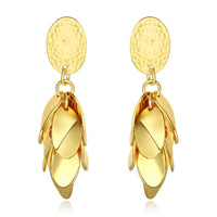 Rose Gold Plated  Earrings Drop Dangle Push Back .52" L264