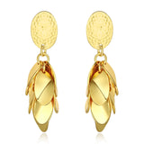 Rose Gold Plated  Earrings Drop Dangle Push Back .52" L264