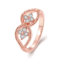 Rose Gold Platinum Plated Fashion Ring AAA Zirconia Women B254