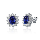 Platinum Plated Colors  Earrings Stud AAA Cubic Zirconia Push Back .48" L246