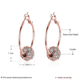 Rose Gold Platinum Plated  Earrings Drop Dangle AAA Zirconia French Clip.4" L242