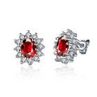 Platinum Plated Colors  Earrings Stud AAA Cubic Zirconia Push Back .48" L246