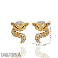 Rose Gold Platinum Plated Earrings AAA Zirconia Push Back Sugar Glider .52" L289