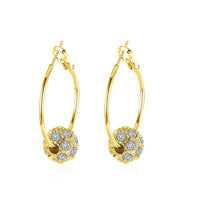 Rose Gold Platinum Plated  Earrings Drop Dangle AAA Zirconia French Clip.4" L242