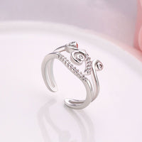 Rose Gold Platinum  Plated Fashion Ring  AAA Zirconia Women knuckle B336