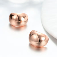 Rose Gold Plated Earrings Stud Push Back .84" L267