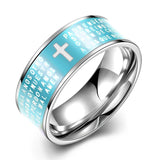 Stainless Steel Fashion Ring Black Women Cross Prayer B457