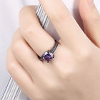 Gold Plated Black Gunmetal  P Fashion Ring AAA Zirconia Women B315