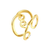 Rose Gold Platinum Plated Fashion Ring Women Open Double Line B151