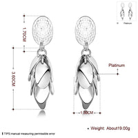 Rose Gold Plated  Earrings Drop Dangle Push Back .52" L264