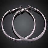 White Yellow Rose Gold Plated French Back Hoop Earrings L134