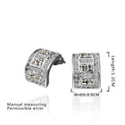 Rose Gold Platinum Plated  Earrings Stud AAA Zirconia Push Back .36" L297