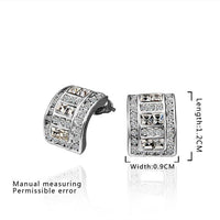 Rose Gold Platinum Plated  Earrings Stud AAA Zirconia Push Back .36" L297