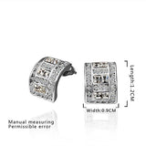 Rose Gold Platinum Plated  Earrings Stud AAA Zirconia Push Back .36" L297