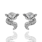 Rose Gold Platinum Plated Earrings AAA Zirconia Push Back Sugar Glider .52" L289