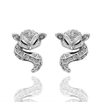 Rose Gold Platinum Plated Earrings AAA Zirconia Push Back Sugar Glider .52" L289