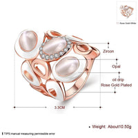 Rose Gold Platinum Plated Cocktail Ring AAA Zirconia Women B296