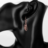 Gold/Rose Gold Plated Earrings Drop Dangle AAA Zirconia FishHook Leaf.4"L227