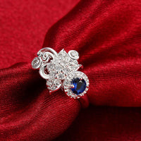 Sterling Silver Plated Fashion Ring Red AAA Zirconia Women B413