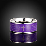 Stainless Steel Fashion Ring Black Women Cross Prayer B457