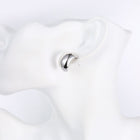 Rose Gold Plated Earrings Stud Push Back .84" L267