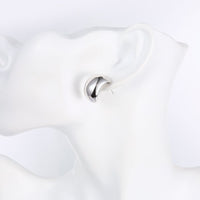 Rose Gold Plated Earrings Stud Push Back .84" L267