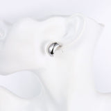 Rose Gold Plated Earrings Stud Push Back .84" L267