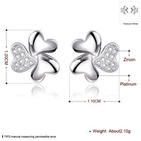 Rose Gold Plated Earrings Stud AAA Zirconia Push Back Hearts .44" L269