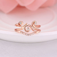 Rose Gold Platinum  Plated Fashion Ring  AAA Zirconia Women knuckle B336