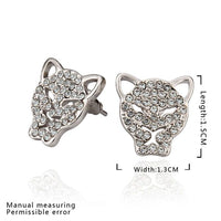 Rose Gold Platinum Plated  Earrings Stud AAA Zirconia Push Back  Puma .52" L314