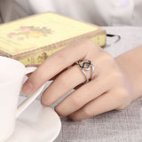 Rose Gold Platinum Plated Fashion Ring Women Open Double Line B475