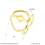 Rose Gold Platinum Plated Fashion Ring Women Open Double Line B171