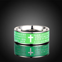 Stainless Steel Fashion Ring Black Women Cross Prayer B457