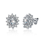 Platinum Plated Colors  Earrings Stud AAA Cubic Zirconia Push Back .48" L246