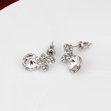 Rose Gold Platinum Plated Earrings Stud AAA Zirconia Push Back .4" L296