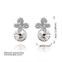 Rose Gold Platinum Plated Earrings Stud AAA Zirconia Push Back .4" L296