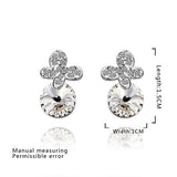 Rose Gold Platinum Plated Earrings Stud AAA Zirconia Push Back .4" L296