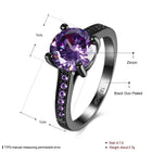 Gold Plated Black Gunmetal  P Fashion Ring AAA Zirconia Women B315