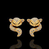 Rose Gold Platinum Plated Earrings AAA Zirconia Push Back Sugar Glider .52" L289