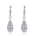 Rose Gold Platinum Plated Earrings Drop Dangle French Pierced .36" L243