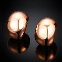 Rose Gold Plated Earrings Stud Push Back .84" L267