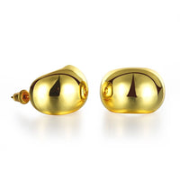 Rose Gold Plated Earrings Stud Push Back .84" L267