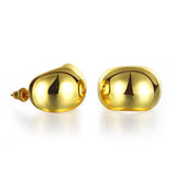 Rose Gold Plated Earrings Stud Push Back .84" L267
