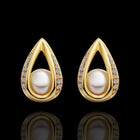 Rose Gold Platinum Plated  Earrings Stud AAA Zirconia Push Back Drop .52" L288