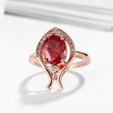 Rose Gold Platinum  Plated Fashion Ring Red AAA Zirconia Women B255