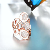 Rose Gold Platinum Plated Cocktail Ring AAA Zirconia Women B296