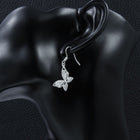 Rose Gold Platinum Plated  Earrings AAA Zirconia Fish Hook Butterfly .52 L230