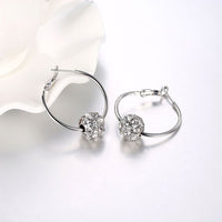Rose Gold Platinum Plated  Earrings Drop Dangle AAA Zirconia French Clip.4" L242