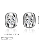 Rose Gold Platinum Plated Earrings AAA Zirconia Push Back .28" L258