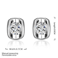 Rose Gold Platinum Plated Earrings AAA Zirconia Push Back .28" L258